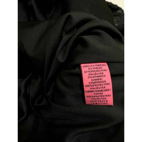 Betsey Johnson Plus Size Illusion Sleeve Dress 16W New Years Little Black Dress - Picture 9 of 10